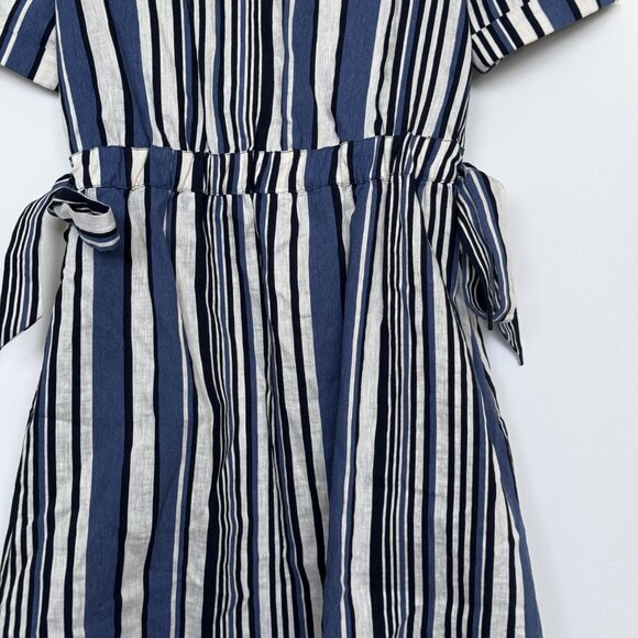 Zara Summer Linen Dress Flowy with Line details and bows on both sides - Picture 8 of 8